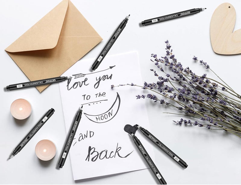 GETFOO Calligraphy Pen Set – 10 Size Hand Lettering Pens for Beginners, calligraphy markers Brush Pens for Art Drawing, Sketching, Scrapbooking, Journaling, Signing - Image 4